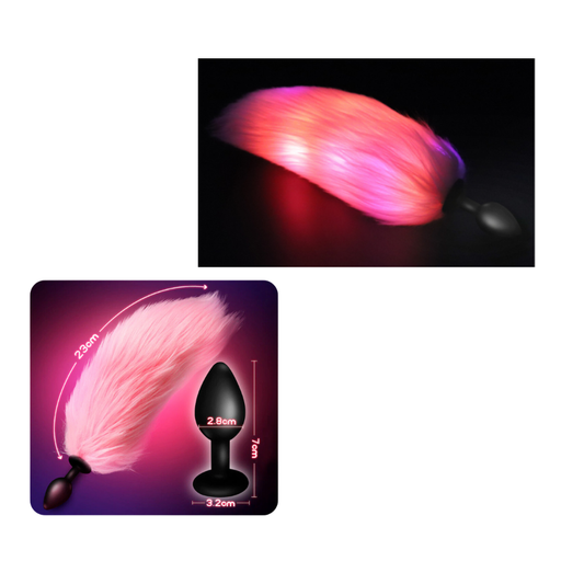 Plug Anal Silicona Cola De Zorro Color Rosado