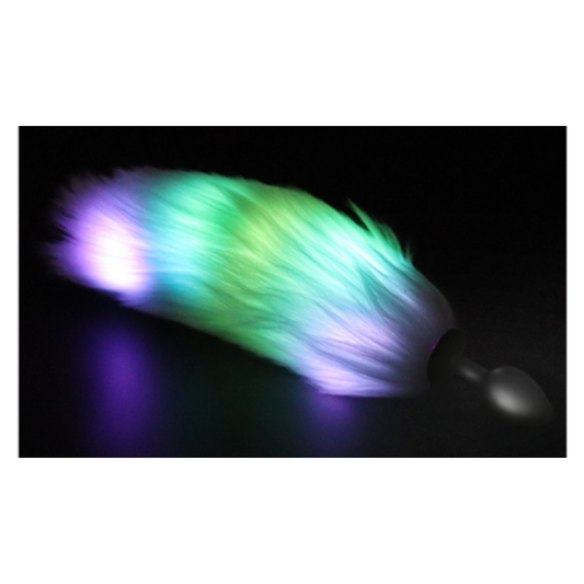 Plug Anal Silicona Cola De Zorro Color Verde