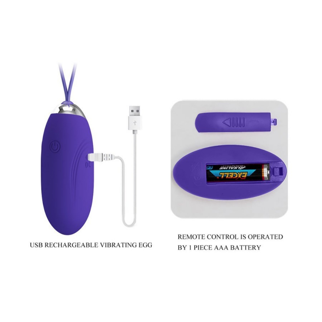 Jenny Huevo Vibrador con Control Remoto - Morado