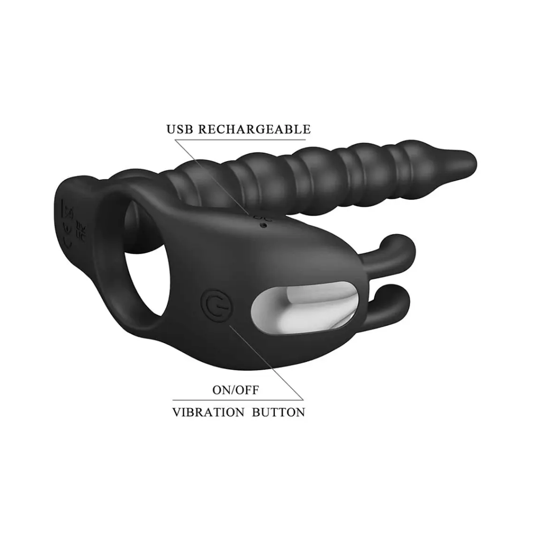 Anillo Vibrador Doble Penetración BLACKNEY