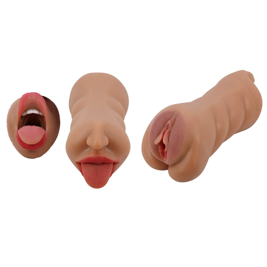 Masturbador Realista Doble Moca