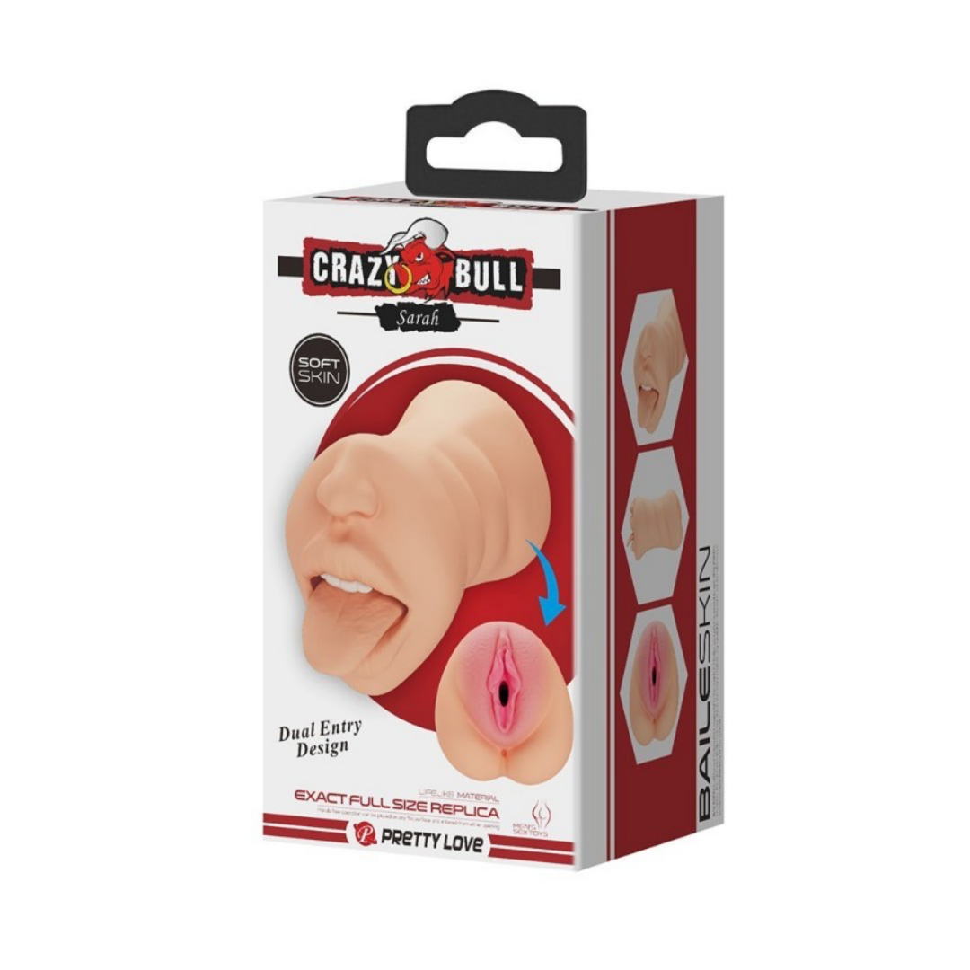 Masturbador Realista Boca y Vagina - Vainilla