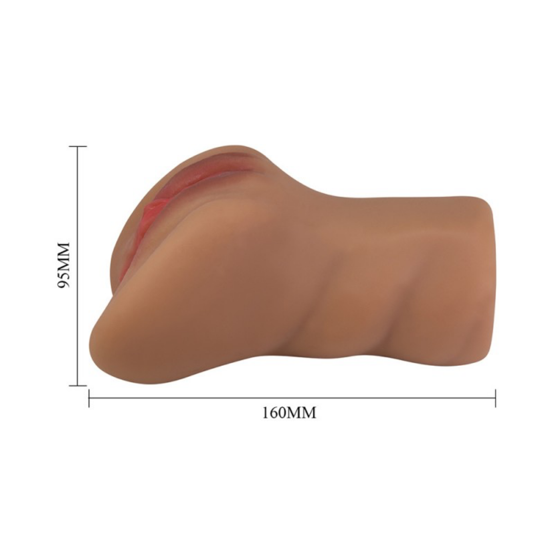 Masturbador Realistico Vagina y Ano - Chocolate