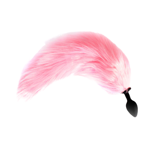 Plug Anal Silicona Cola De Zorro Color Rosado