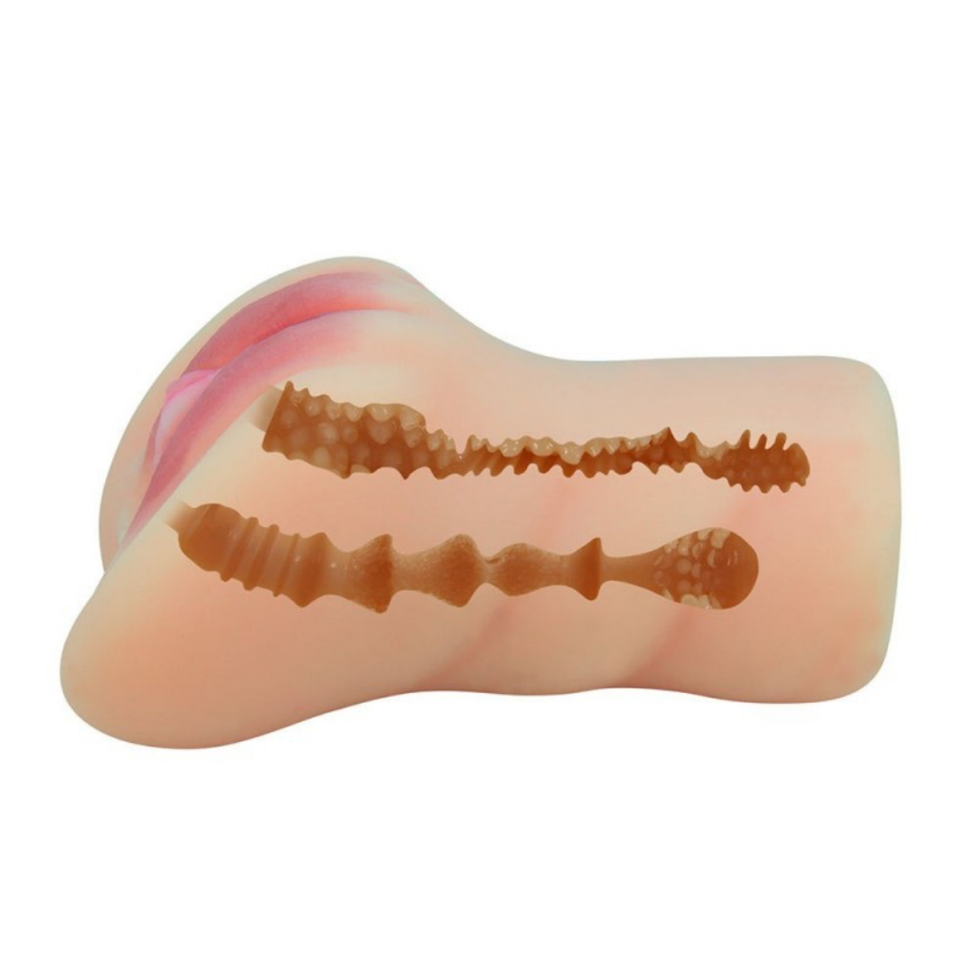 Masturbador Realistico Vagina y Ano - Vainilla