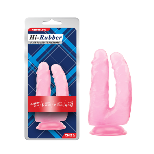 Dildo Doble Joon D. Hi-Rubber 18-16 cm (ROSA)