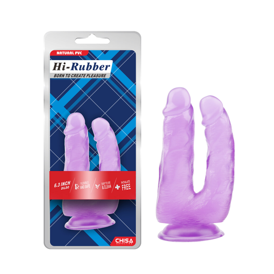 Dildo doble joon D. Hi-Rubber 18-16 cm (MORADO)